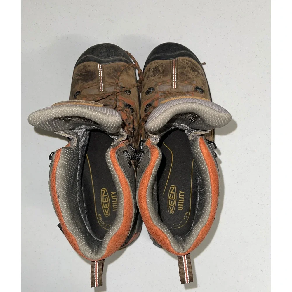 Keen Utility Mens 14D Brown Leather Waterproof EH Rated Hiking Boots 1009709D